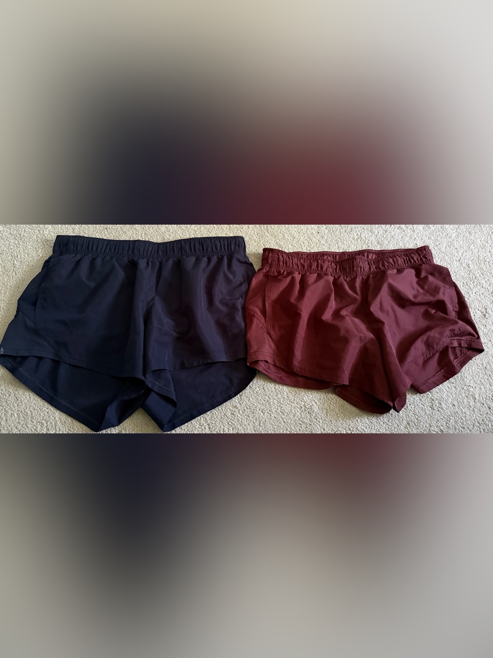 Athletic Works Women's Athletic Shorts — Navy and Burgundy